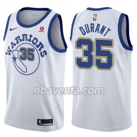 Camiseta Hombre Golden State Warriors Kevin Durant 35 Nike 2017-18 Hardwood Classics Blanco Swingman
